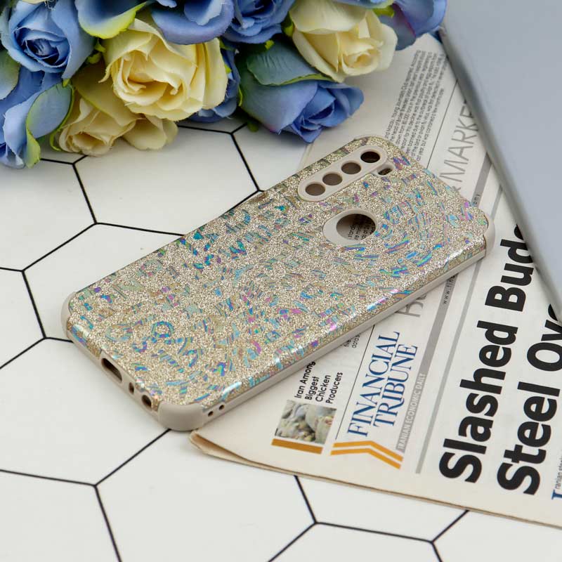 قاب شاینی سواروسکی محافظ لنزدار طرح لاتین Xiaomi Redmi Note 8