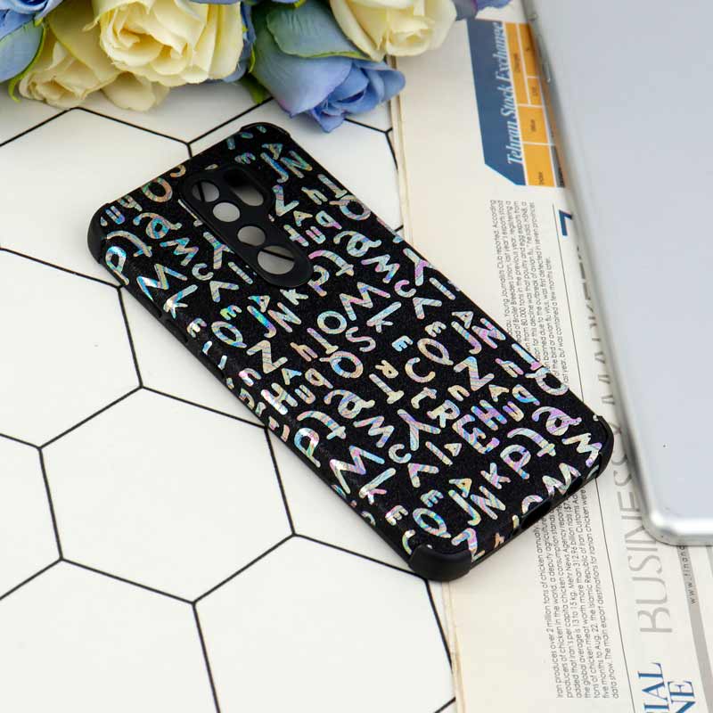 قاب شاینی سواروسکی محافظ لنزدار طرح لاتین Xiaomi Redmi Note 8 Pro