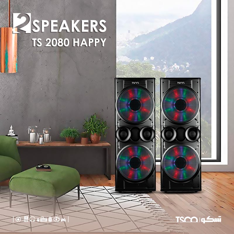 اسپیکر خانگی ایستاده TSCO TS 2080 Happy + میکروفون و ریموت کنترل