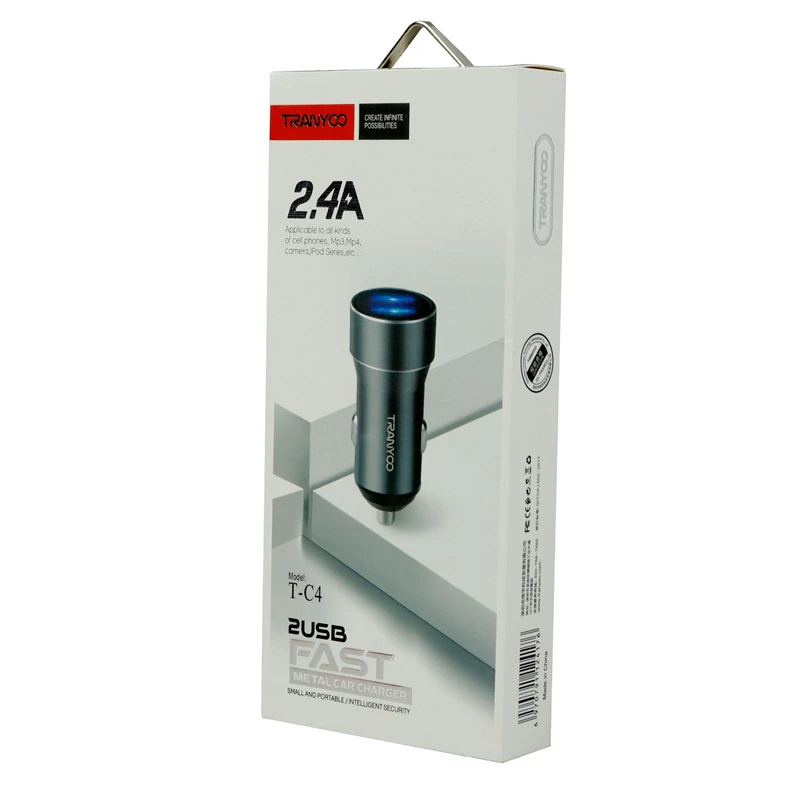 شارژر فندکی فست شارژ Tranyoo T-C4 2.4A