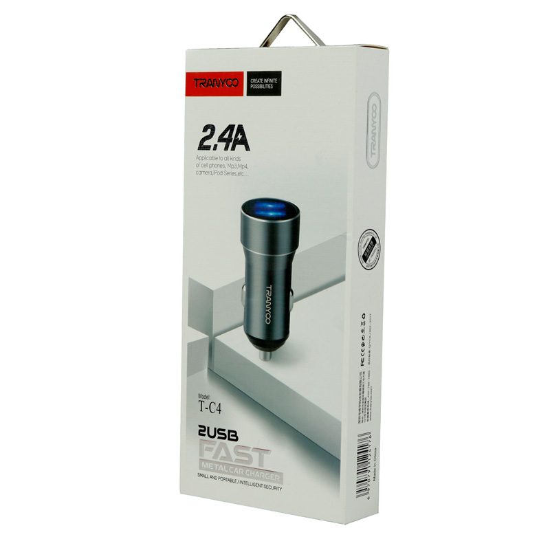 شارژر فندکی فست شارژ Tranyoo T-C4 2.4A