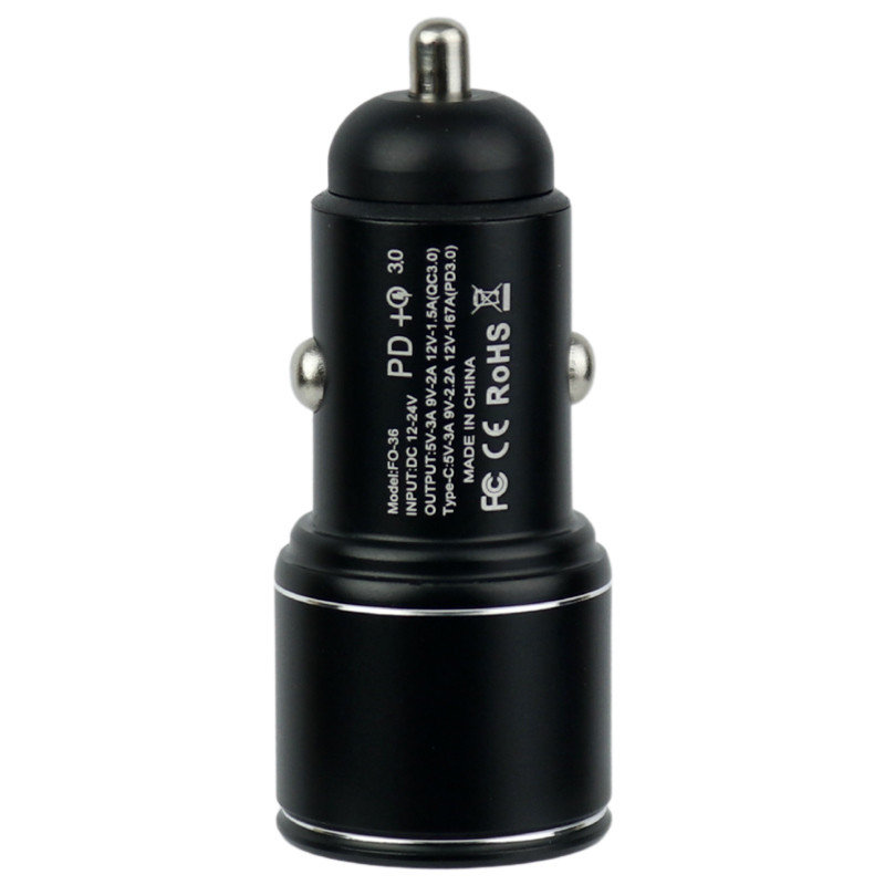 شارژر فندکی فست شارژ Universal brand 369 X-1 FO-36 QC3.0 3A PD 20W