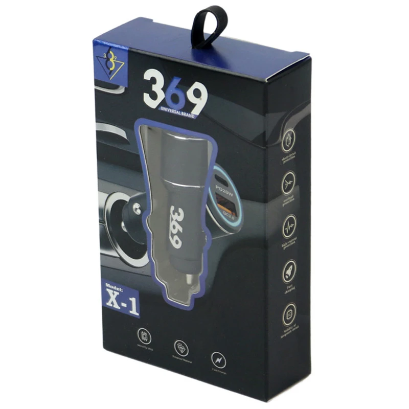 شارژر فندکی فست شارژ Universal brand 369 X-1 FO-36 QC3.0 3A PD 20W