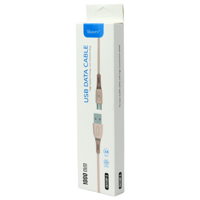 کابل میکرو یو اس بی فست شارژ Verity CB-3138 1m