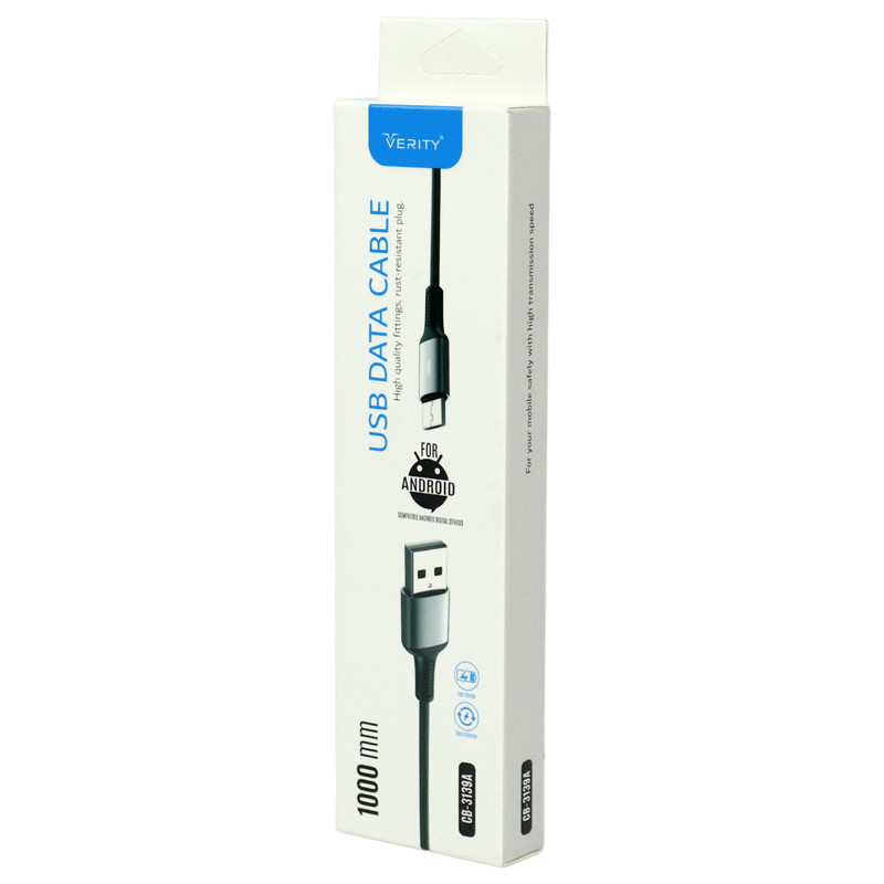 کابل میکرو یو اس بی فست شارژ Verity CB-3139 1m