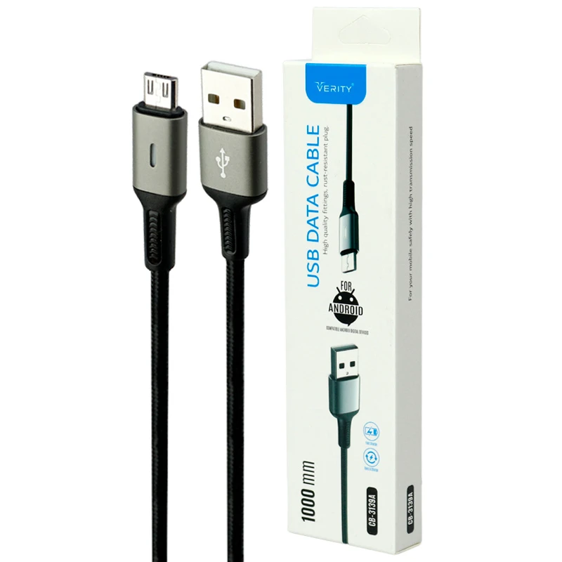 کابل میکرو یو اس بی فست شارژ وریتی CB-3139 طول 1 متر