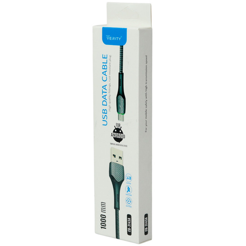 کابل میکرو یو اس بی فست شارژ Verity CB-3143 1m