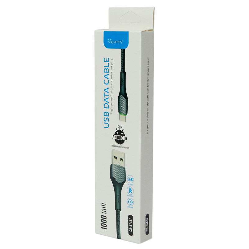 کابل تایپ سی فست شارژ Verity CB-3143 1m
