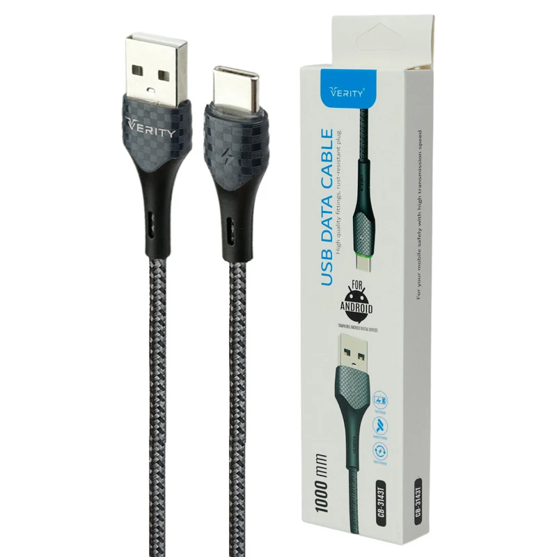 کابل تایپ سی فست شارژ وریتی CB-3143 طول 1 متر
