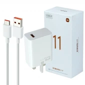 شارژر دیواری فست شارژ Xiaomi 11T/Redmi 10 6.1A QC3 PD 67W + کابل تایپ سی و جعبه گوشی