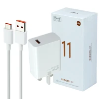 شارژر دیواری فست شارژ Xiaomi 11T/Redmi 10 6.1A QC3 PD 67W + کابل تایپ سی و جعبه گوشی