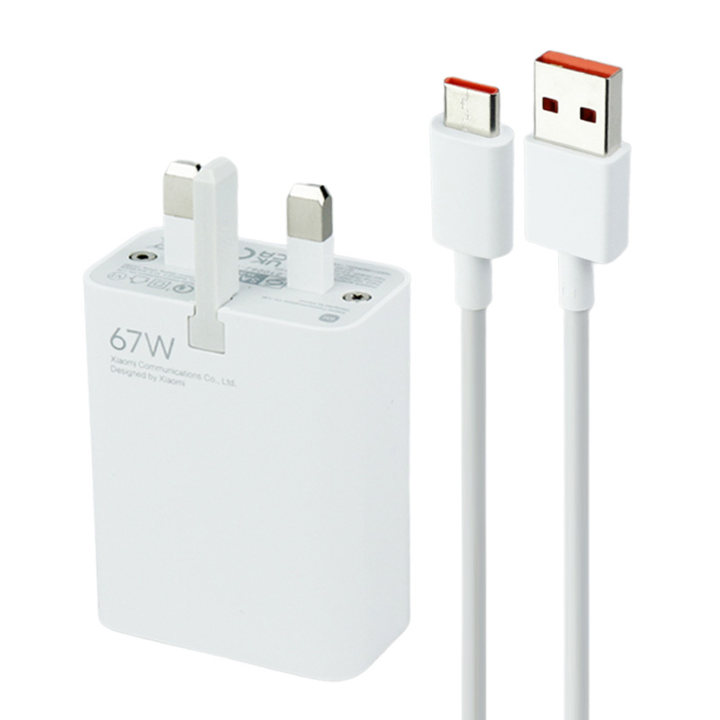 شارژر دیواری فست شارژ Xiaomi 11T/Redmi 10 6.1A QC3 PD 67W + کابل تایپ سی و جعبه گوشی