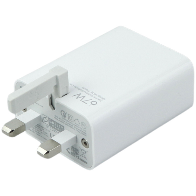 شارژر دیواری فست شارژ Xiaomi 11T/Redmi 10 6.1A QC3 PD 67W + کابل تایپ سی و جعبه گوشی