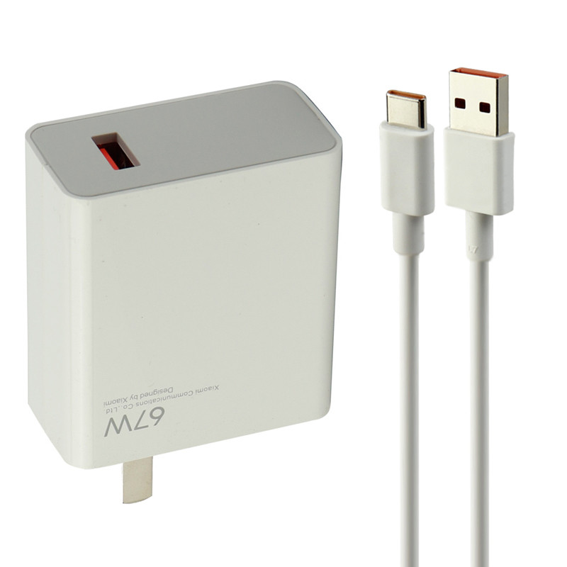 شارژر دیواری فست شارژ Xiaomi MDY-12-ES High Copy 6.1A QC3 PD 67W + کابل تایپ سی