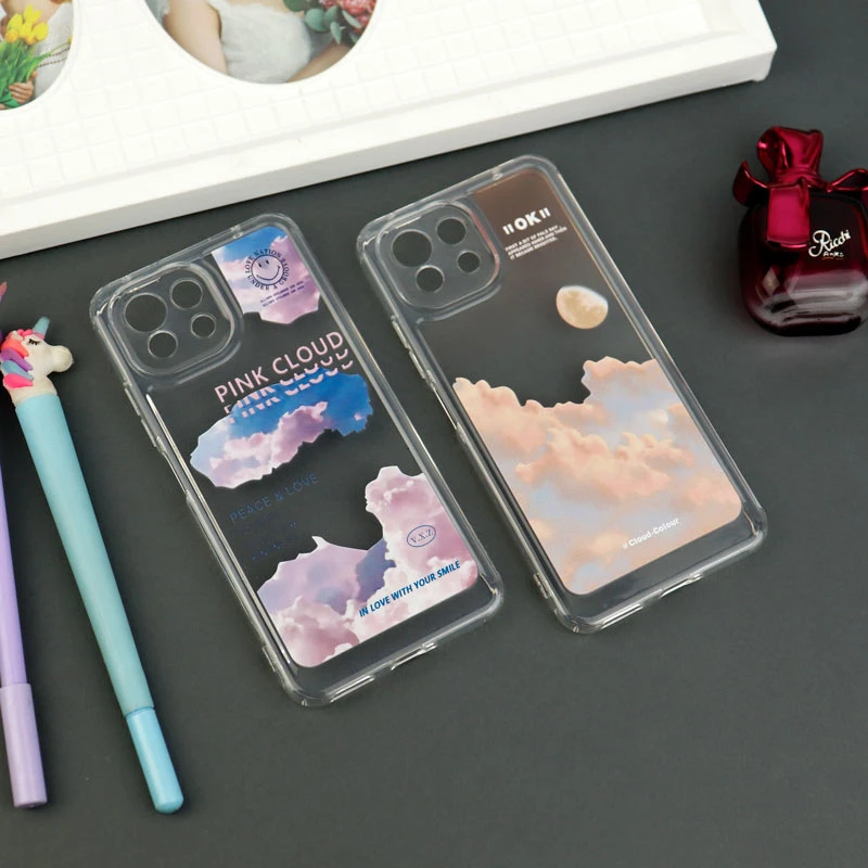 قاب ژله ای شفاف طرحدار محافظ لنزدار Xiaomi Mi 11 Lite