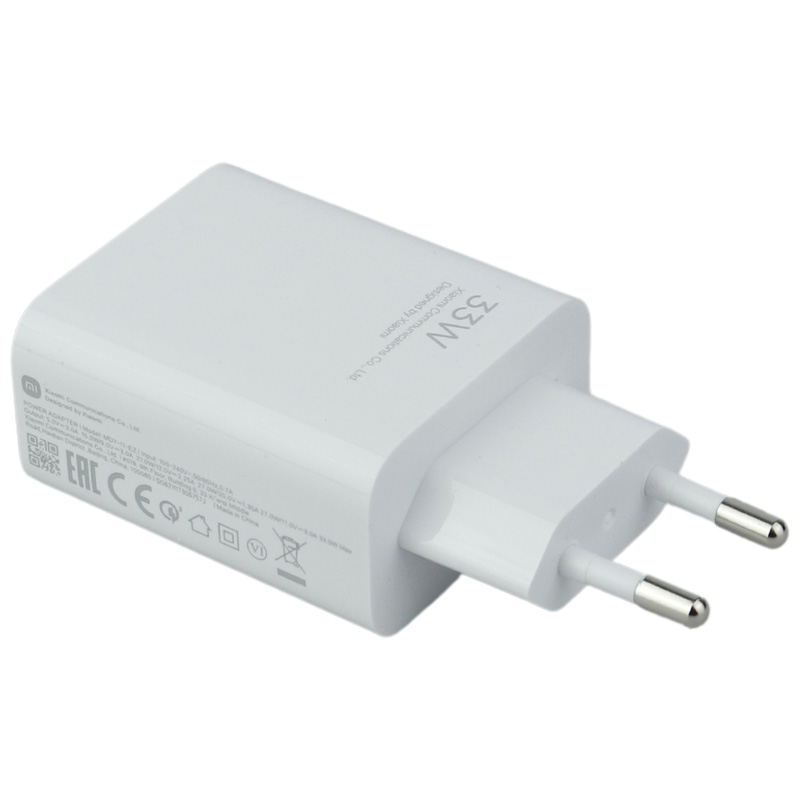 شارژر دیواری فست شارژ Xiaomi Redmi Note 11S/10S 3A QC3.0 PD 33W + کابل تایپ سی و جعبه گوشی