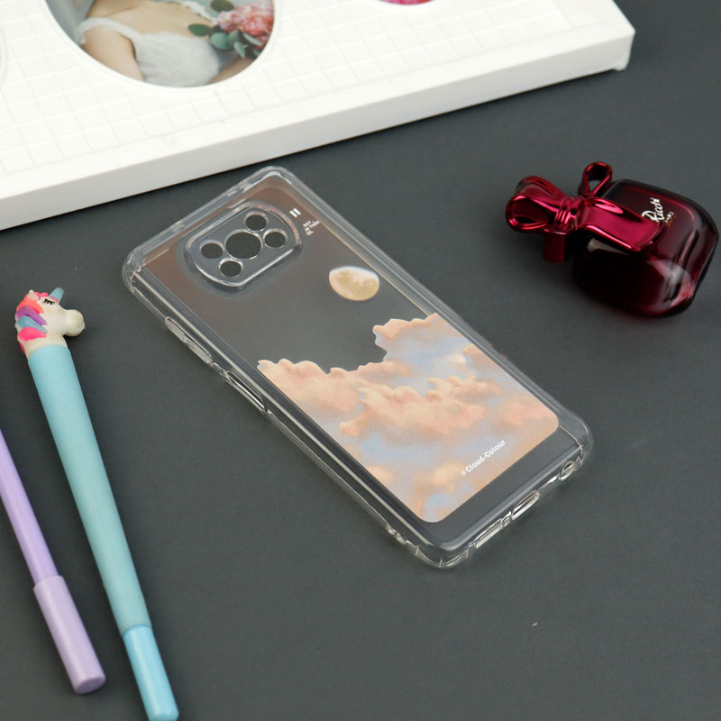 قاب ژله ای شفاف طرحدار محافظ لنزدار Xiaomi Poco X3