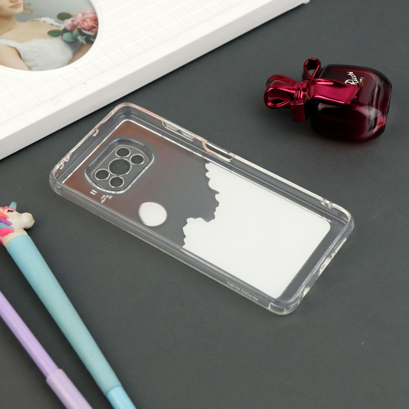 قاب ژله ای شفاف طرحدار محافظ لنزدار Xiaomi Poco X3