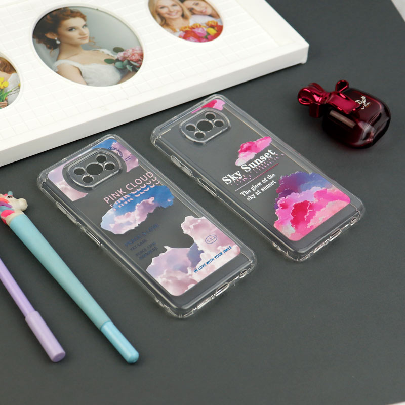 قاب ژله ای شفاف طرحدار محافظ لنزدار Xiaomi Poco X3