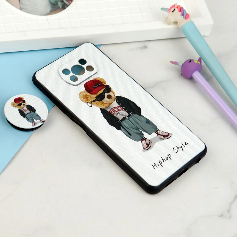 قاب فانتزی طرحدار پسرانه محافظ لنزدار + پاپ سوکت Xiaomi Poco X3 سری R
