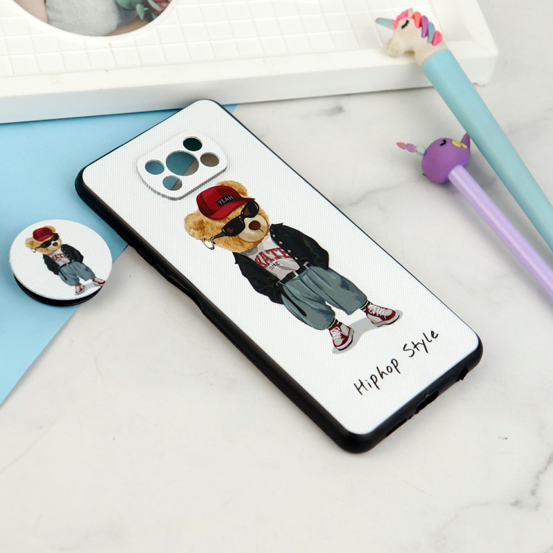 قاب فانتزی طرحدار پسرانه محافظ لنزدار + پاپ سوکت Xiaomi Poco X3 سری R