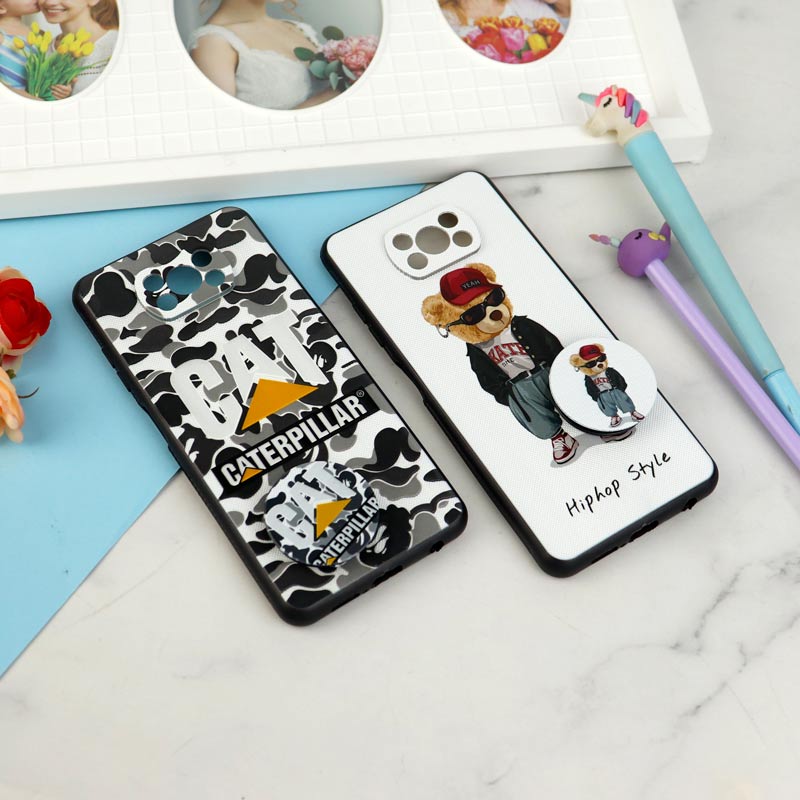 قاب فانتزی طرحدار پسرانه محافظ لنزدار + پاپ سوکت Xiaomi Poco X3 سری R
