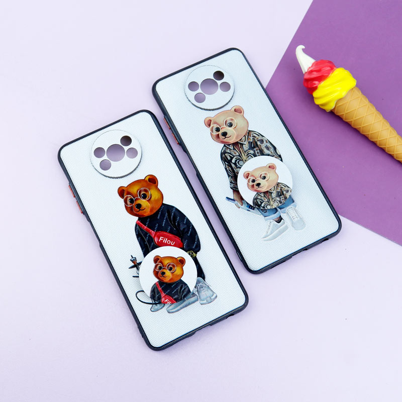 قاب فانتزی طرحدار پسرانه محافظ لنزدار + پاپ سوکت Xiaomi Poco X3 سری R