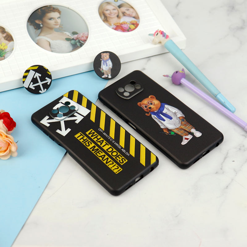 قاب فانتزی طرحدار پسرانه محافظ لنزدار + پاپ سوکت Xiaomi Poco X3 سری R