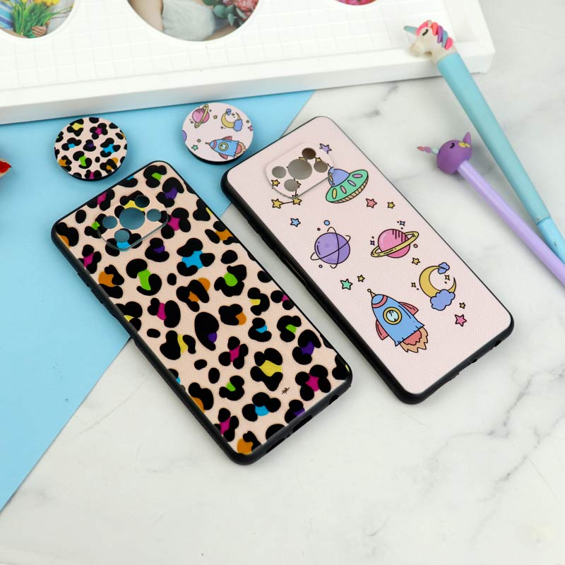 قاب فانتزی طرحدار دخترانه محافظ لنزدار + پاپ سوکت Xiaomi Poco X3 سری R
