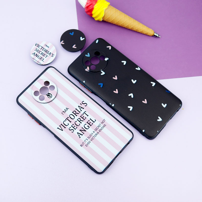 قاب فانتزی طرحدار دخترانه محافظ لنزدار + پاپ سوکت Xiaomi Poco X3 سری R