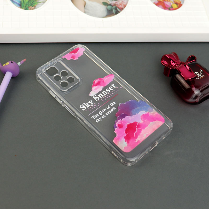 قاب ژله ای شفاف طرحدار محافظ لنزدار Xiaomi Redmi 10