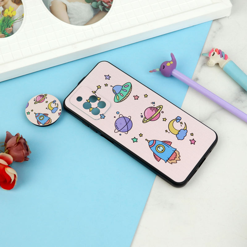قاب فانتزی طرحدار دخترانه محافظ لنزدار + پاپ سوکت Xiaomi Redmi 10 سری R