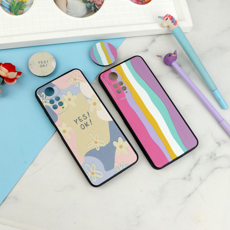 قاب فانتزی طرحدار دخترانه محافظ لنزدار + پاپ سوکت Xiaomi Redmi Note 11 / 11s سری R