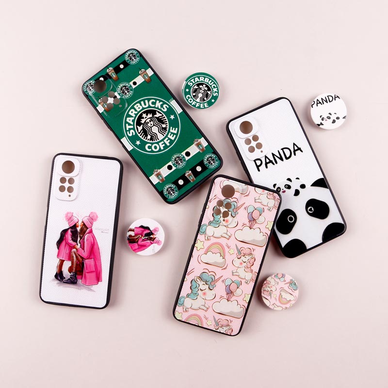 قاب فانتزی طرحدار دخترانه محافظ لنزدار + پاپ سوکت Xiaomi Redmi Note 11 / 11s سری R
