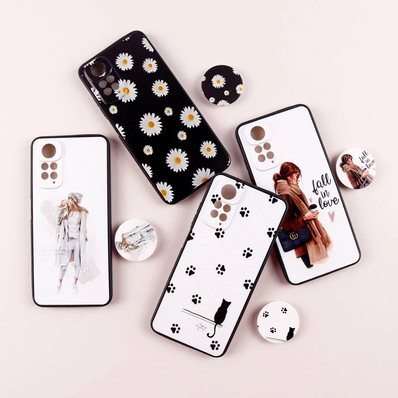 قاب فانتزی طرحدار دخترانه محافظ لنزدار + پاپ سوکت Xiaomi Redmi Note 11 / 11s سری R
