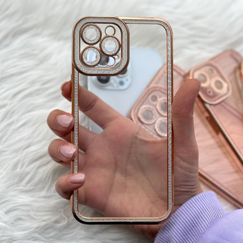 قاب ژله ای نگین دار محافظ لنزدار iPhone 13 Pro Max