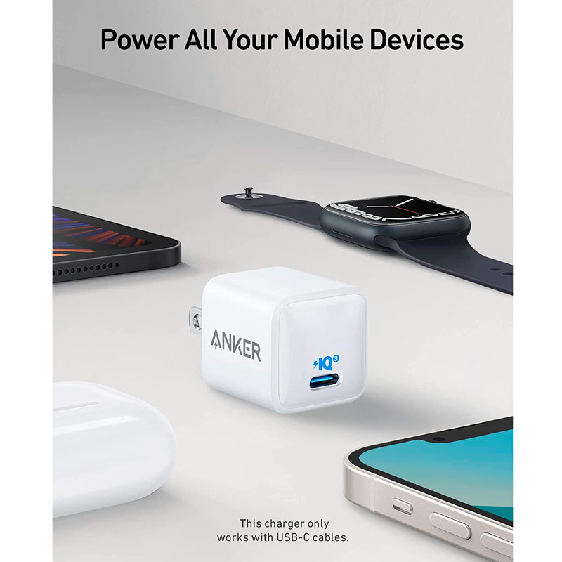 کلگی فست شارژ Anker Powerport 3 Nano A2633 3A PD 20W Type-C