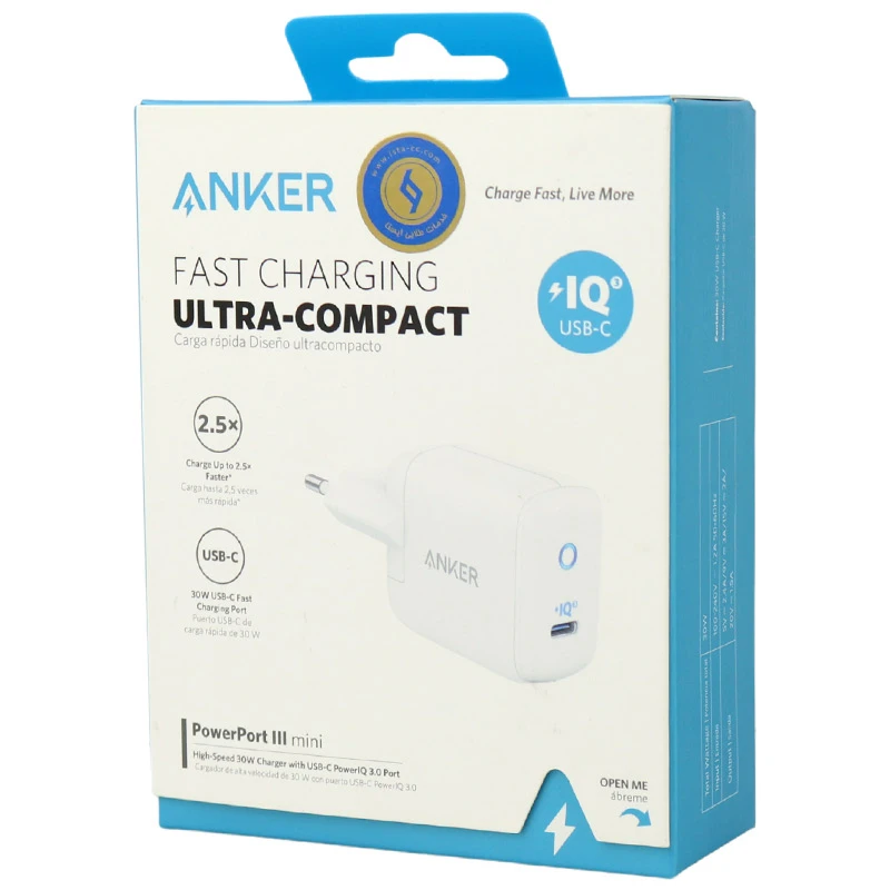 کلگی فست شارژ Anker Powerport III Mini A2615 3A PD 30W Type-C