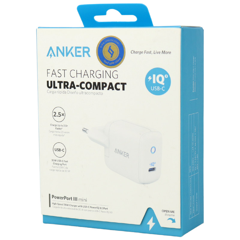 کلگی فست شارژ Anker Powerport III Mini A2615 3A PD 30W Type-C