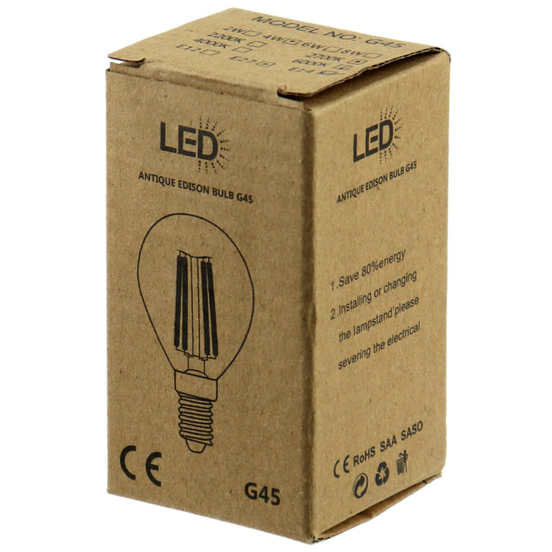 لامپ ادیسونی حبابی 4 وات Antique G45 پایه E14