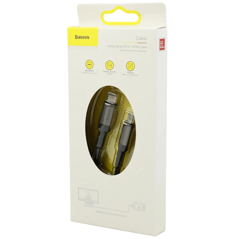 کابل دو سر تایپ سی فست شارژ 100 وات باسئوس Cafule Series CATKLF-S طول 1 متر