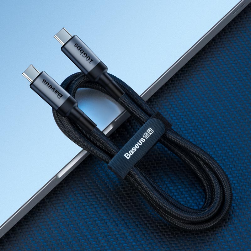 کابل تبدیل فست شارژ Baseus Cafule Series CATKLF-S Type-C to Type-C 5A QC3.0 PD 100W 1m