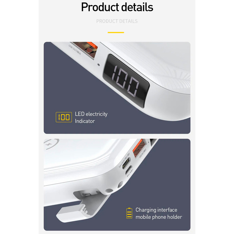 پاور بانک بی سیم فست شارژ 10000 باسئوس Baseus Mini S PPXFF10W QC PD 18W