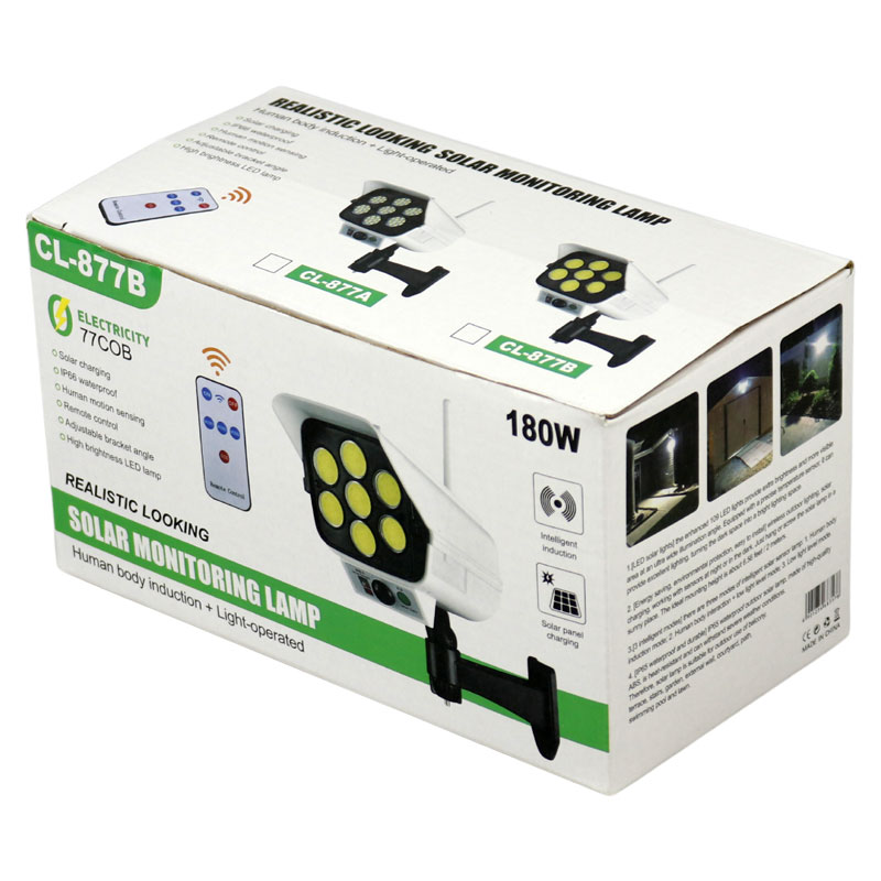 چراغ دیواری سنسوردار خورشیدی CL-877A + ریموت کنترل