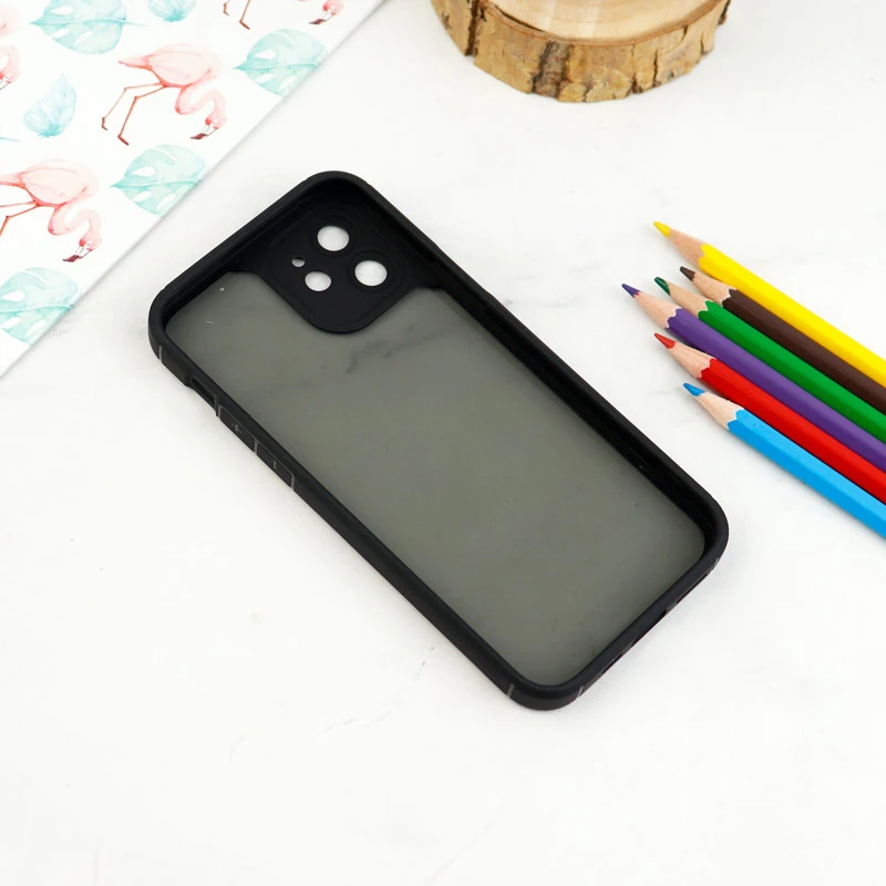 قاب اورجینال PC Carbon محافظ لنز دار iPhone 12 مشکی