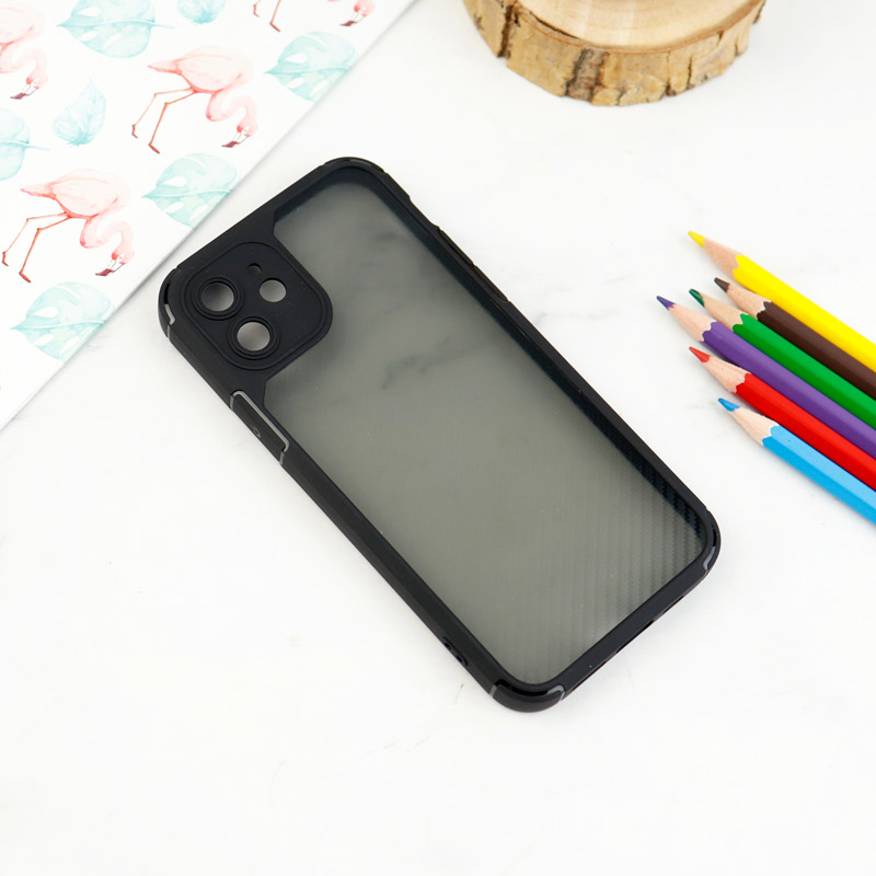 قاب اورجینال PC Carbon محافظ لنز دار iPhone 12 مشکی