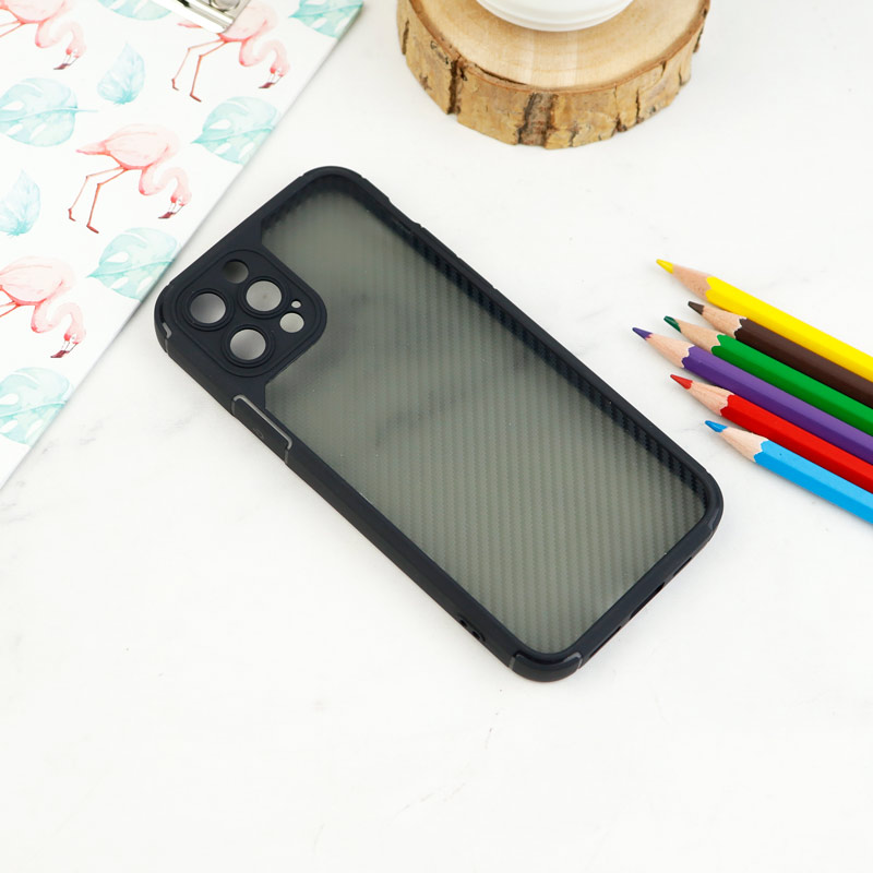 قاب اورجینال PC Carbon محافظ لنز دار iPhone 12 Pro مشکی