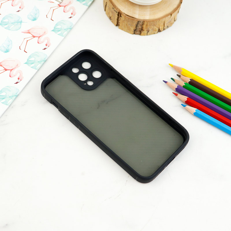 قاب اورجینال PC Carbon محافظ لنز دار iPhone 12 Pro مشکی