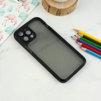 قاب اورجینال PC Carbon محافظ لنز دار iPhone 12 Pro Max مشکی