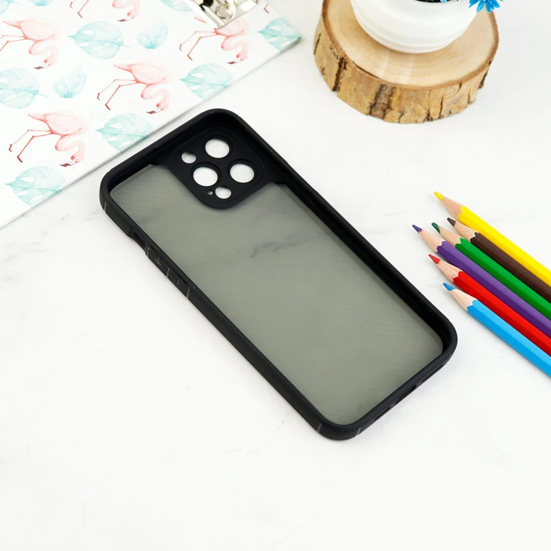 قاب اورجینال PC Carbon محافظ لنز دار iPhone 12 Pro Max مشکی